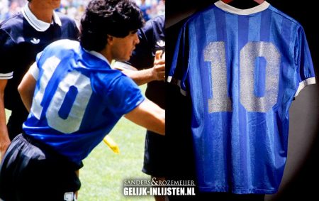 Maradona-shirt ‘hand van God’ kost misschien 5 miljoen. Heeft u ook een mooi shirt om in te lijsten?
